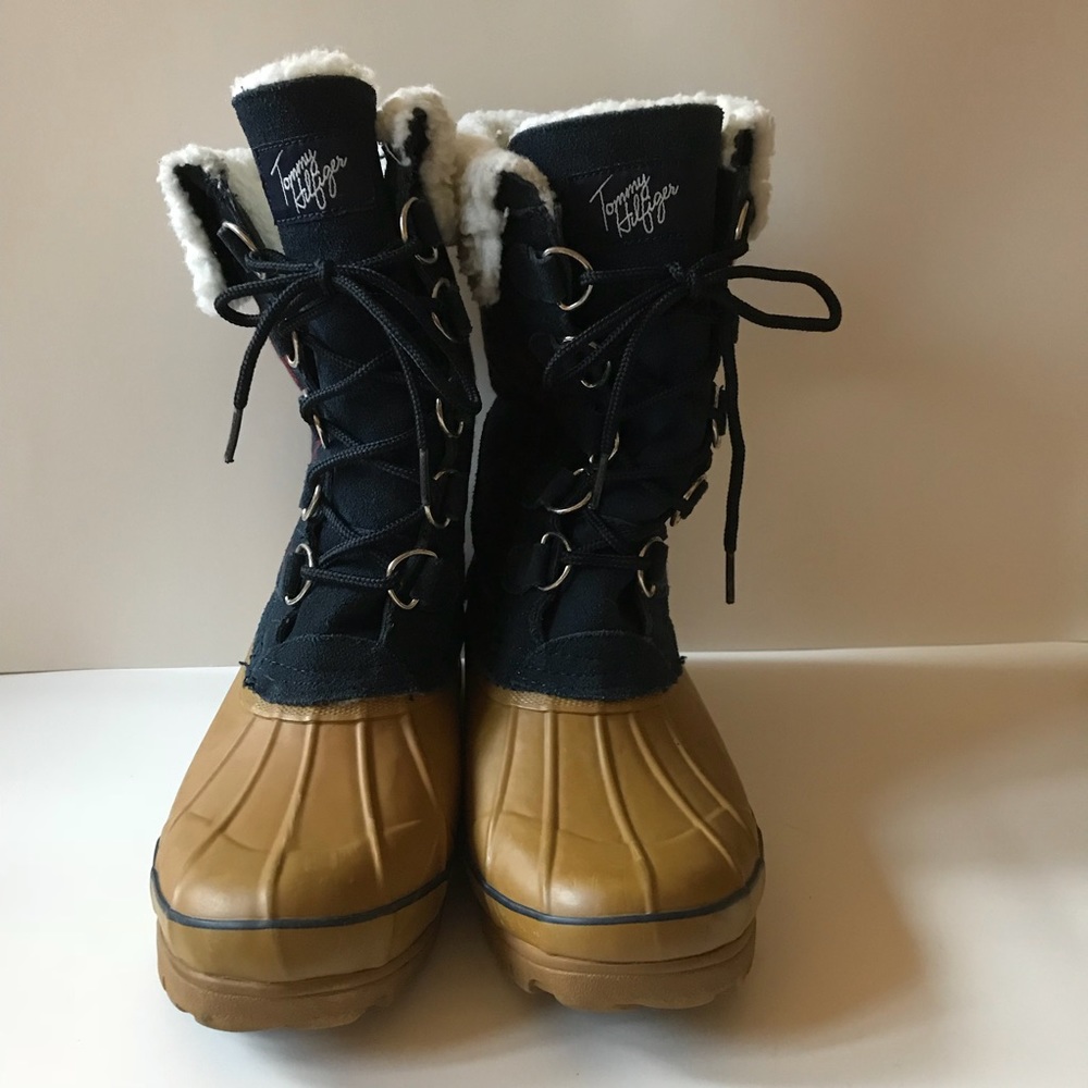 Tommy Hilfiger gilia boots navy/red sz 11 women’s